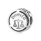 Berloque Direito em Prata 925 para pulseira estilo Pandora inspirado na profissão de Direito