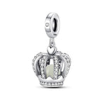 Berloque Coroa Real em Prata 925 com cristais para pulseira estilo Pandora