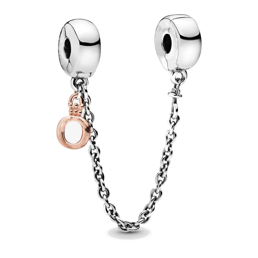 Corrente Coroa em Prata 925 para pulseira estilo Pandora com detalhe de coroa em acabamento delicado