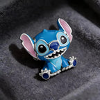 Berloque Stitch Lilo e Stitch em Prata 925 azul para pulseira feminina