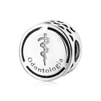 Berloque Odontologia em Prata 925 para pulseira estilo Pandora inspirado na profissão de Odontologia