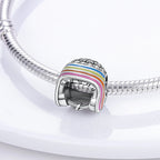 Berloque Capacete Colorido em Prata 925 para pulseira feminina