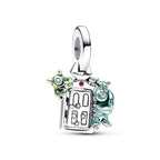 Berloque Porta Monstros S.A. em Prata 925 com Mike e Sulley para pulseira feminina