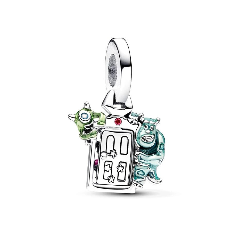 Berloque Porta Monstros S.A. em Prata 925 com Mike e Sulley para pulseira feminina