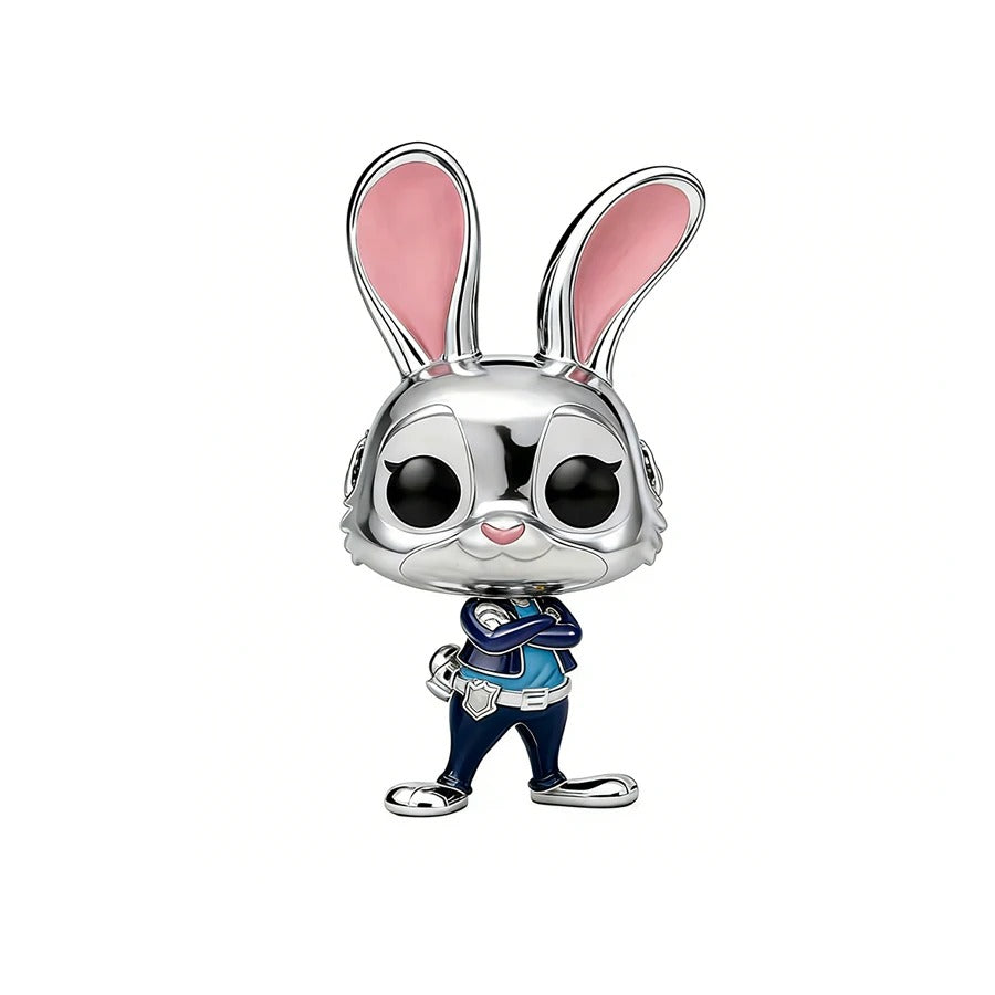 Berloque Judy Hopps em Prata 925 para pulseira estilo Pandora inspirado na protagonista de Zootopia