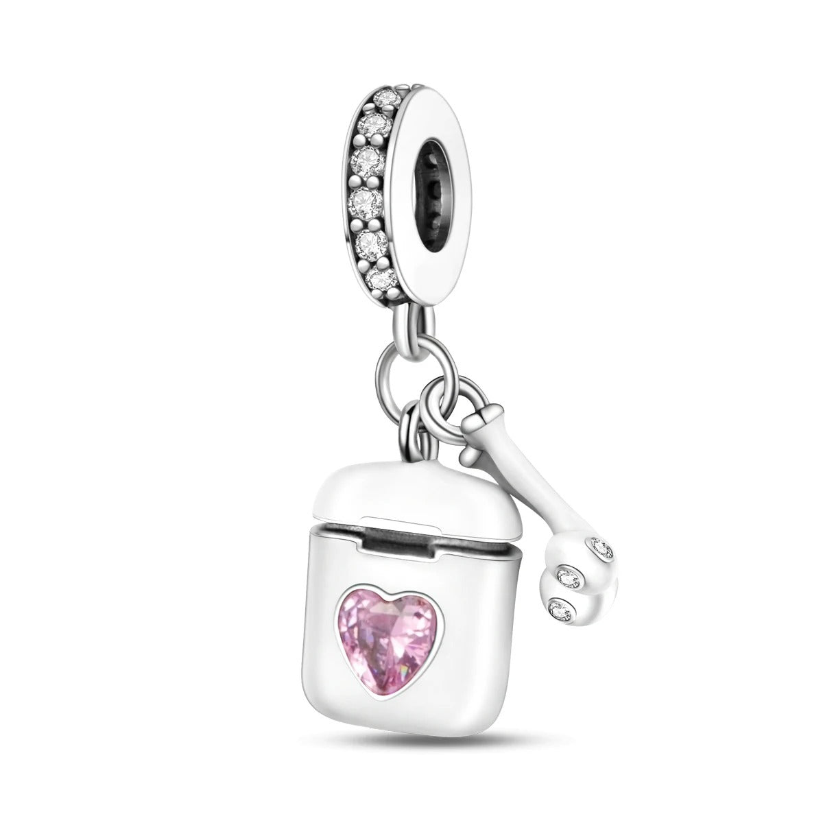 Berloque AirPods Música em Prata 925 para pulseira feminina estilo Pandora