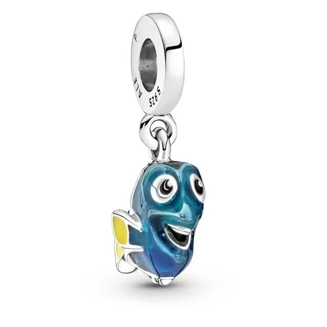 Berloque Dory Procurando Nemo em Prata 925 azul para pulseira feminina