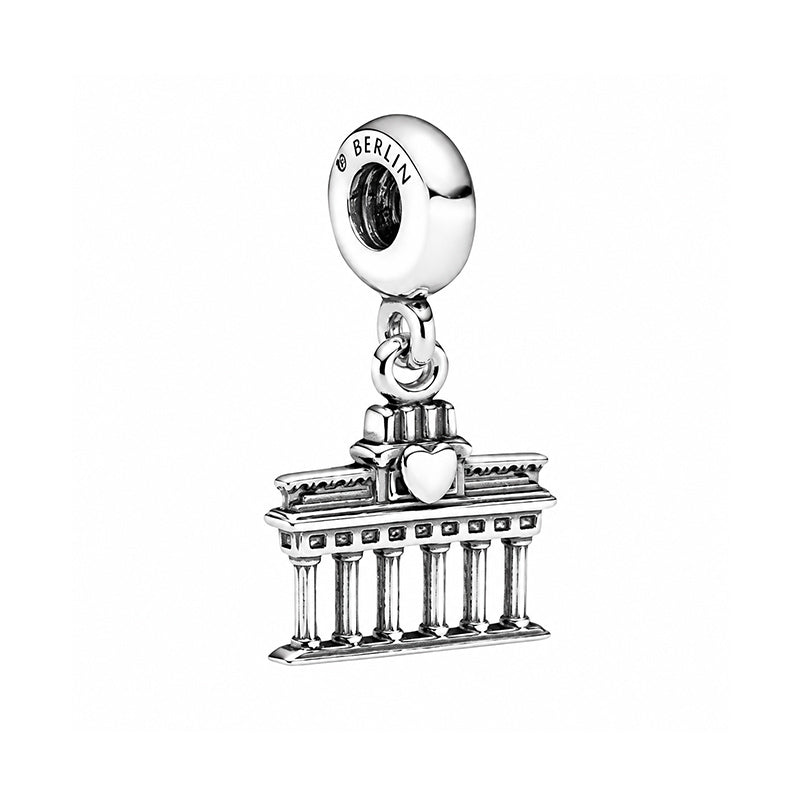 Berloque Portão de Brandemburgo Berlim em Prata 925 para pulseira feminina estilo Pandora